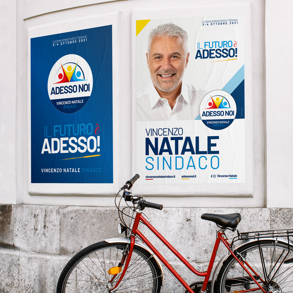 Portfolio BeMoreLab Marketing Politico. Vincenzo Natale, candidato sindaco di Frignano 2021. Manifesto elettorale.